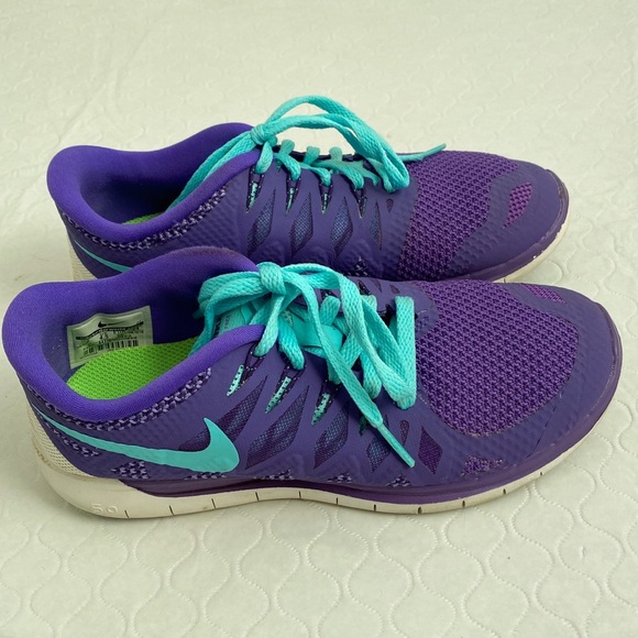 Nike Free Hyper Grape and Aqua running sneakers 7 - Picture 2 of 7